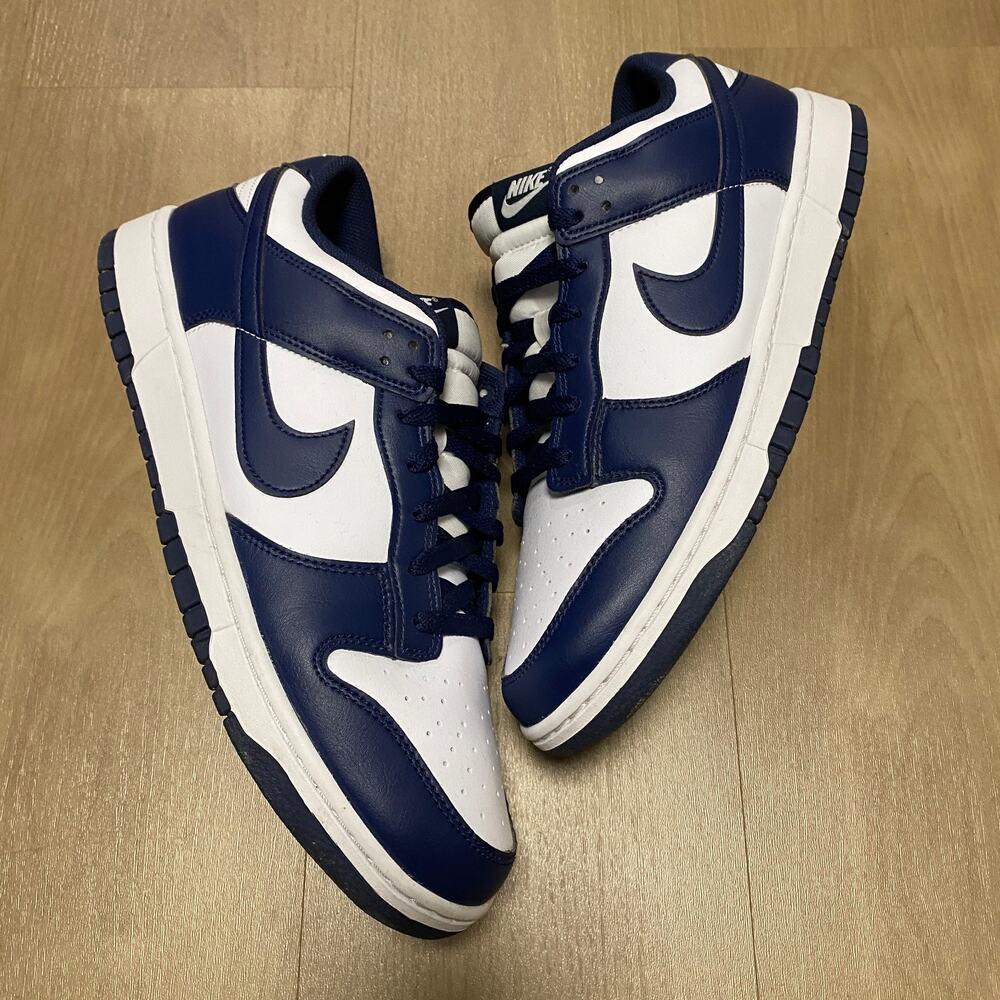 Mens Nike Dunk Low Retro Midnight Navy White Sneakers Shoes Size 13 (HF5441-107)